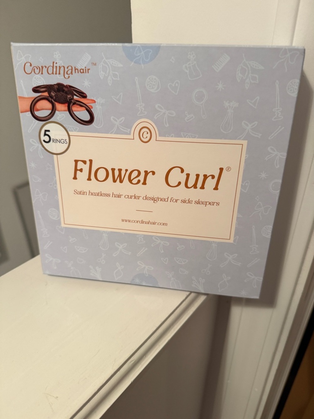 Cordina Hair Flower Curl Satin Heatless Hair Curler - Light Lavender/Peach